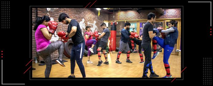 Self Defence Classes Cardio Kickboxing In Gurgaon Bomiso Gym Kick Boxing Classes Near Me